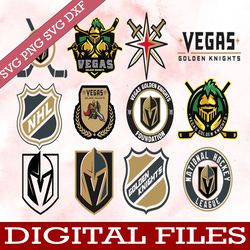 bundle 12 files vegas golden knights hockey team svg, vegas golden knights svg, nhl svg, nhl svg, png, dxf, eps