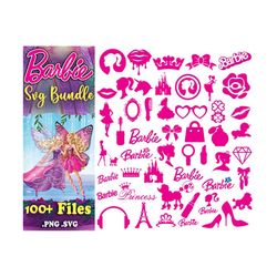 100 files barbie svg bundle svg, png, eps instant download