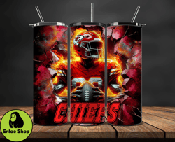 kansas city chiefs tumbler wrap, crack hole design, logo nfl football, sports tumbler png, tumbler design by enloe shop