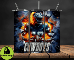 dallas cowboys tumbler wrap, crack hole design, logo nfl football, sports tumbler png, tumbler design by enloe shop stor