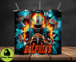 miami dolphins tumbler wrap, crack hole design, logo nfl football, sports tumbler png, tumbler design by enloe shop stor