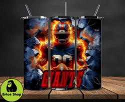 new york giants tumbler wrap, crack hole design, logo nfl football, sports tumbler png, tumbler design by enloe shop sto