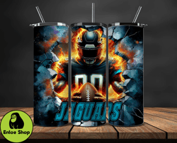 jacksonville jaguars tumbler wrap, crack hole design, logo nfl football, sports tumbler png, tumbler design by enloe sho