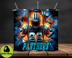 carolina panthers tumbler wrap, crack hole design, logo nfl football, sports tumbler png, tumbler design by enloe shop s