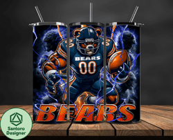 chicago bears tumbler wrap glow, nfl logo tumbler png, nfl design png by santoro designer design-06