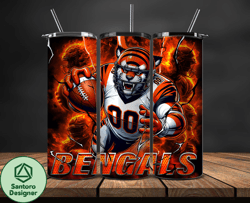 cincinnati bengals tumbler wrap glow, nfl logo tumbler png, nfl design png by santoro designer design-07