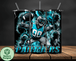 carolina panthers tumbler wrap glow, nfl logo tumbler png, nfl design png by santoro designer design-05