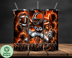 cleveland browns tumbler wrap glow, nfl logo tumbler png, nfl design png by santoro designer design-08