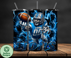 detroit lions tumbler wrap glow, nfl logo tumbler png, nfl design png by santoro designer design-11