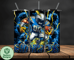 los angeles chargers tumbler wrap glow, nfl logo tumbler png, nfl design png by santoro designer design-18