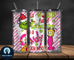 Christmas 20oz Tumbler Wrap PNG, Christmas 3D Inflated Puffy Tumbler Wrap Png, Grinchmas 20oz Png 71