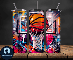 graffiti background 20 oz skinny tumbler, basketball design,nba teams,nba sports,nba tumbler wrap,nba ds-11
