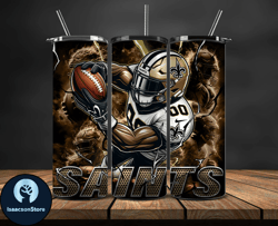 new orleans saints tumbler wrap glow, nfl logo tumbler png, nfl design png, design byisaacson store-23