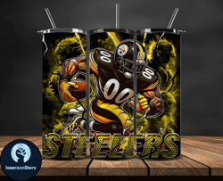 pittsburgh steelers  tumbler wrap glow, nfl logo tumbler png, nfl design png, design byisaacson store-27