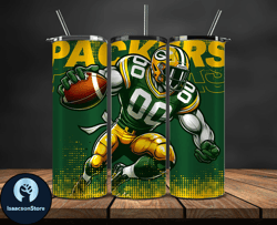 green bay packers nfl tumbler wraps, tumbler wrap png, football png, logo nfl team, tumbler design 12