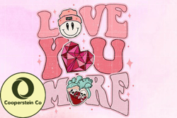 Love You More PNG valentines Png Design 70