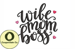 Wife Mom Boss Embroidery Design Design 84