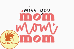 Miss You Mom Retro Mothers Day Design 352