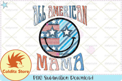 All American Mama Retro 4th of July PNG Design 20