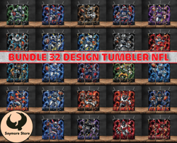 bundle 32 design nfl teams, nfl logo, tumbler design, design bundle football, nfl tumbler design 13