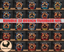 bundle 32 design nfl teams, nfl logo, tumbler design, design bundle football, nfl tumbler design 18