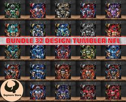 bundle 32 design nfl teams, nfl logo, tumbler design, design bundle football, nfl tumbler design 06