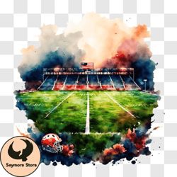 watercolor painting of an empty football field png design 291