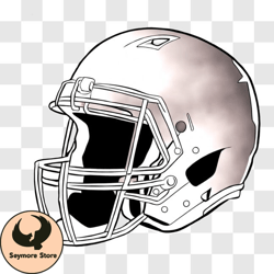 black and white nfl football helmet drawing png design 294