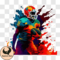 colorful american football player in action png design 299