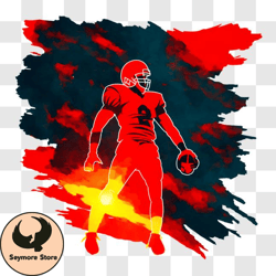 glowing american football player in fiery sky png design 303