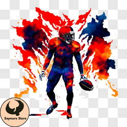 football player with red and blue jersey and helmet png3 design 321