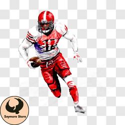 football player running with ball png design 329