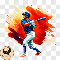 colorful baseball player ready to swing png