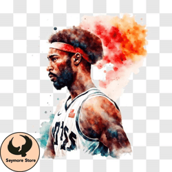 colorful basketball player watercolor painting png