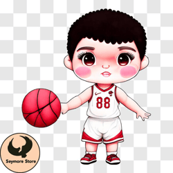 cartoon basketball player with number 8 png