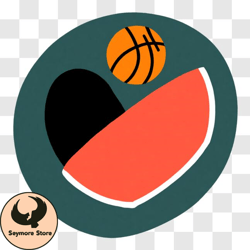 watermelon and basketball in upside down heart shape png