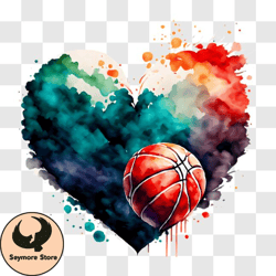 heart shaped basketball artwork png