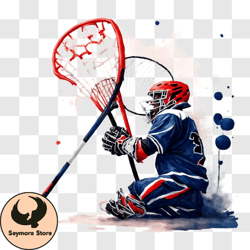 lacrosse player ready to shoot puck with hockey stick png
