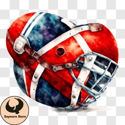 norway flag hockey helmet watercolor painting png
