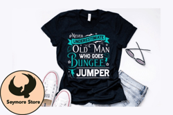 old man bungee jumping t shirt design