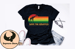 vintage save the giraffes t shirt design