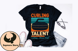 curling stone retro vintage design