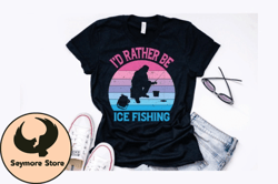 ice fishing retro vintage design