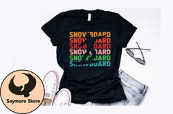 retro vintage snowboarding design