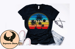 vintage retro palm tree beach design