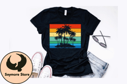 palm trees retro style vintage design