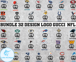 Bundle 32 design logo Gucci NFL,NFL Logo, Nfl Logo Team,Nfl Png, Nfl SVG, NFL  Design 10