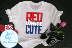 red white cute t-shirt design design 94