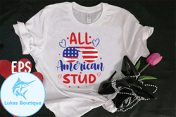 all american stud t-shirt design design 95