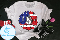 usa sunflower memorial day t-shirt design 109